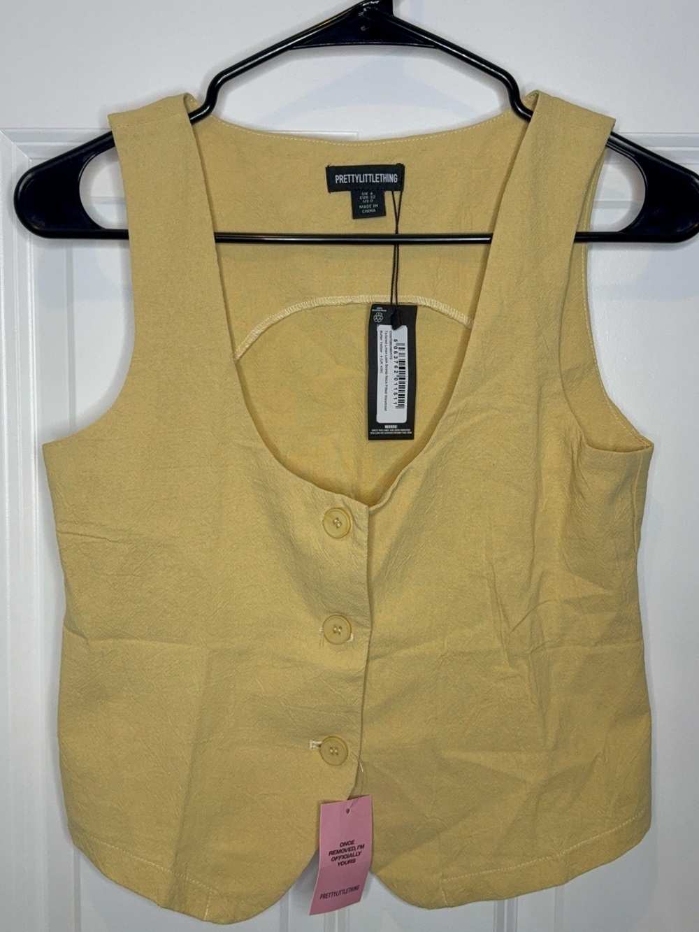 PrettyLittleThing Butter Yellow Tailored Linen Look Co-rd Set - Picture 6 of 9